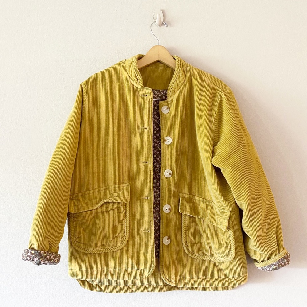 Quilted corduroy floral jacket